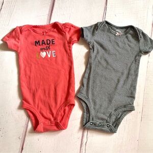 Kids One Pieces - Coral and Striped